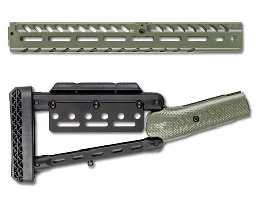 Ranger Point M-LOK Handguard i regulowany kolba zapewniają stabilność, ergonomiczny chwyt oraz lekką konstrukcję z wytrzymałego aluminium 6061.
